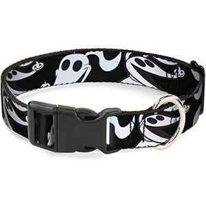 Buckle-Down Nightmare Before Christmas Zero Dog Collar - 15-26 Inches - Black White Buckle-Down Nightmare Before Christmas Zero Dog Collar - 15-26 Inches - Black White