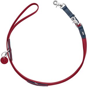 HUNTER LEMVIG Adjustable Dog Lead Colour: Red/Dark Blue, Leather, 3-Way Adjustable, Durable and Comfortable, Elegant and Trendy, Made in Germany, Size: 15/200 HUNTER LEMVIG Adjustable Dog Lead Colour: Red/Dark Blue, Leather, 3-Way Adjustable, Durable and Comfortable, Elegant and Trendy, Made in Germany, Size: 15/200