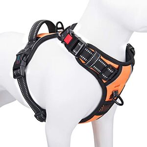 PHOEPET No Pull Dog Harness Orange XS Reflective Adjustable Front Clip Vest with Handle & Metal Rings PHOEPET No Pull Dog Harness Orange XS Reflective Adjustable Front Clip Vest with Handle & Metal Rings