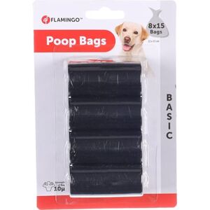 Flamingo POOP BAGS ALOYS BASIC BLACK 8x15PCS Flamingo POOP BAGS ALOYS BASIC BLACK 8x15PCS