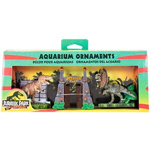 Penn-Plax Jurassic Park Officially Licensed 3-Piece Aquarium Ornament Bundle – Includes T-Rex Park Gate, and Dilophosaurus Decorations – Small Penn-Plax Jurassic Park Officially Licensed 3-Piece Aquarium Ornament Bundle – Includes T-Rex Park Gate, and Dilophosaurus Decorations – Small
