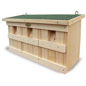 HABAU Nesting Box and Sparrow House with 3 Breeding Chambers, Solid Wood, 45.5 x 17 x 23 cm HABAU Nesting Box and Sparrow House with 3 Breeding Chambers, Solid Wood, 45.5 x 17 x 23 cm