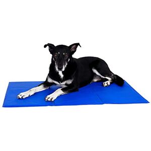 lionto Cooling mat for dogs & cats, self-cooling pet mat provides freshness on warm days, 100x60 cm, foldable cooling blanket without electricity, cooling through body contact, easy to clean, blue lionto Cooling mat for dogs & cats, self-cooling pet mat provides freshness on warm days, 100x60 cm, foldable cooling blanket without electricity, cooling through body contact, easy to clean, blue