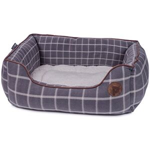 Petface Grey Window Pane Check Square Dog Bed with Reversible Cushion, Machine Washable, Medium (Pack of 1) Petface Grey Window Pane Check Square Dog Bed with Reversible Cushion, Machine Washable, Medium (Pack of 1)