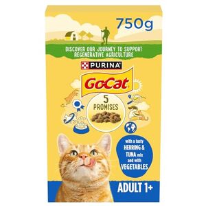 Go-Cat Adult Herring and Tuna Dry Cat Food 750g, Pack of 5 Go-Cat Adult Herring and Tuna Dry Cat Food 750g, Pack of 5