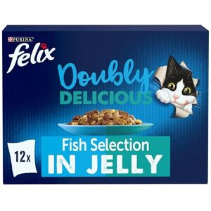 Felix Doubly Delicious Fish Selection in Jelly Wet Cat Food 12x85g (Pack of 4) Felix Doubly Delicious Fish Selection in Jelly Wet Cat Food 12x85g (Pack of 4)