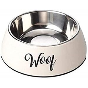 House of Paws Cream Woof 2 in 1 Dog Bowl, Large House of Paws Cream Woof 2 in 1 Dog Bowl, Large
