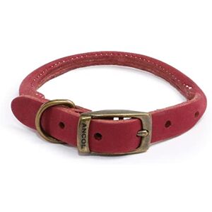 Ancol Timberwolf Round Leather Dog Collar in Raspberry Top Grain Bridle Leather with Nylon Core Durable Pet Training Accessory 55-63cm Size 8 Ancol Timberwolf Round Leather Dog Collar in Raspberry Top Grain Bridle Leather with Nylon Core Durable Pet Training Accessory 55-63cm Size 8