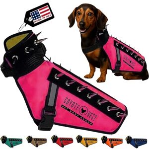 CoyoteVest Dog Harness Protection Vest, Reflective Dog Accessories with Spikes to Shield Your Pet from Raptor and Animal Attacks, Proudly Made in America (XX-Small, Pink) CoyoteVest Dog Harness Protection Vest, Reflective Dog Accessories with Spikes to Shield Your Pet from Raptor and Animal Attacks, Proudly Made in America (XX-Small, Pink)