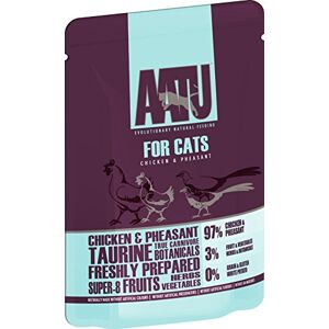 AATU 97/3 Complete Wet Cat Food, Chicken & Pheasant (10x85g) Grain Free Recipe, No Artificial Ingredients, Easy Tear Pouches AATU 97/3 Complete Wet Cat Food, Chicken & Pheasant (10x85g) Grain Free Recipe, No Artificial Ingredients, Easy Tear Pouches