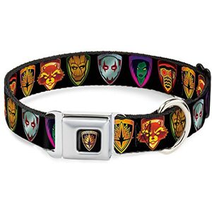 Buckle Down DC-WMC111-L Seatbelt Dog Collar - Large - Guardians of the Galaxy Badge/5-Character Icons Black/Multi Color Buckle Down DC-WMC111-L Seatbelt Dog Collar - Large - Guardians of the Galaxy Badge/5-Character Icons Black/Multi Color