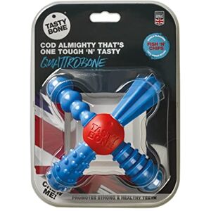 Tasty Bone TastyBone QuattroBone Nylon Dog Chew Toy for Small Dogs (Fish & Chips) Indestructible for Aggressive Chewers, Everlasting Flavour, Strong Healthy Teeth, Made in the UK Tasty Bone TastyBone QuattroBone Nylon Dog Chew Toy for Small Dogs (Fish & Chips) Indestructible for Aggressive Chewers, Everlasting Flavour, Strong Healthy Teeth, Made in the UK