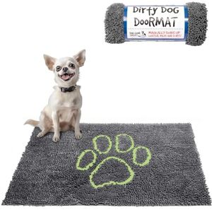 DOG GONE SMART PET PRODUCTS Dog Gone Smart Dirty Dog Microfiber Doormat, Super Absorbent, Machine Washable with Non-Slip Backing, Small, Cool Grey DOG GONE SMART PET PRODUCTS Dog Gone Smart Dirty Dog Microfiber Doormat, Super Absorbent, Machine Washable with Non-Slip Backing, Small, Cool Grey