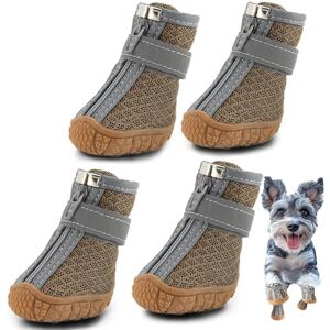 Hcpet Dog Boots Paw Protector, Anti-Slip Breathable Dog Shoes for Small Medium Dogs with Reflective Straps, Waterproof Puppy Booties 4Pcs Hcpet Dog Boots Paw Protector, Anti-Slip Breathable Dog Shoes for Small Medium Dogs with Reflective Straps, Waterproof Puppy Booties 4Pcs