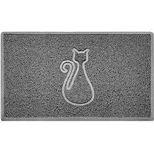 Nicoman CAT Shape Cat Litter Box Mat, Dog Food Feeding Tray Matt, Non-Slip, Easy Clean, Washable(75x44cm,Medium),GREY Nicoman CAT Shape Cat Litter Box Mat, Dog Food Feeding Tray Matt, Non-Slip, Easy Clean, Washable(75x44cm,Medium),GREY