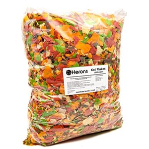 HERONS Koi Flakes 1kg 10L Complete Feed for Koi, Carp and Other Pond and Coldwater Fish, With Essential Vitamins, Minerals and Trace Elements, Promotes Healthy Immune System HERONS Koi Flakes 1kg 10L Complete Feed for Koi, Carp and Other Pond and Coldwater Fish, With Essential Vitamins, Minerals and Trace Elements, Promotes Healthy Immune System