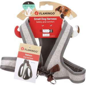 Flamingo Dog Harness Step&Go Nelson Grey L 37cm 44cm Flamingo Dog Harness Step&Go Nelson Grey L 37cm 44cm