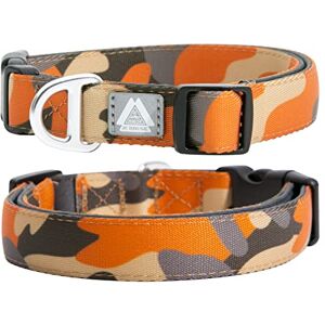 JC HOUSE Soft Padded Dog Collar, Neck 16’’-25’’, Adjustable Heavy Duty Collar with 3M Reflective Logo for Medium, Large Dogs, Camo Orange, L JC HOUSE Soft Padded Dog Collar, Neck 16’’-25’’, Adjustable Heavy Duty Collar with 3M Reflective Logo for Medium, Large Dogs, Camo Orange, L