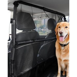 VEVOR Dog Car Barrier, 56" Wide Car Divider for Front Seats Installation, Vehicle Pet Barrier with See Through Net Mesh, Universal-Fit Dog Car Barrier for Full-size Sedans, Trucks, and SUVs, Black VEVOR Dog Car Barrier, 56" Wide Car Divider for Front Seats Installation, Vehicle Pet Barrier with See Through Net Mesh, Universal-Fit Dog Car Barrier for Full-size Sedans, Trucks, and SUVs, Black