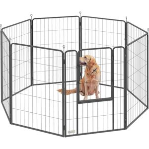 PawHut 8 Panels Heavy Duty Dog Playpen with Door Indoor Outdoor, 100cm High PawHut 8 Panels Heavy Duty Dog Playpen with Door Indoor Outdoor, 100cm High
