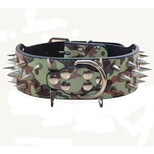 haoyueer Sharp Spiked Studded Dog Collar 2 Inch Width Stylish Leather Dog Collars for Medium & Large Dogs Pitbull,Labrador,Boxer Rottweiler German Shepherd … (M, Camouflage) haoyueer Sharp Spiked Studded Dog Collar 2 Inch Width Stylish Leather Dog Collars for Medium & Large Dogs Pitbull,Labrador,Boxer Rottweiler German Shepherd … (M, Camouflage)
