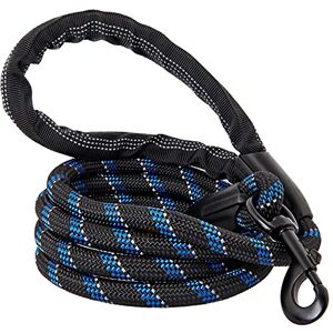 Rucal Pets Strong Dog Leash, Reflective Rope, Chew Resistant Paracord for Medium and Large Dogs, Durable Metal Clasp, Attaches to Pet Collar (1 Pack) (1.52 m, Black & Blue) Rucal Pets Strong Dog Leash, Reflective Rope, Chew Resistant Paracord for Medium and Large Dogs, Durable Metal Clasp, Attaches to Pet Collar (1 Pack) (1.52 m, Black & Blue)