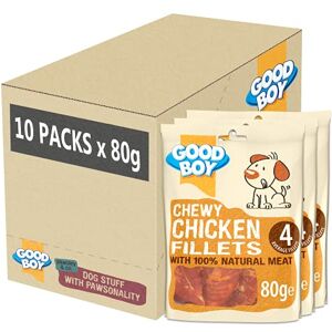 Good Boy Chewy Chicken Fillets Dog Treats Made with 100% Natural Chicken Breast Meat 80 g ℮ Low Fat Dog Treats Case of 10 Good Boy Chewy Chicken Fillets Dog Treats Made with 100% Natural Chicken Breast Meat 80 g ℮ Low Fat Dog Treats Case of 10