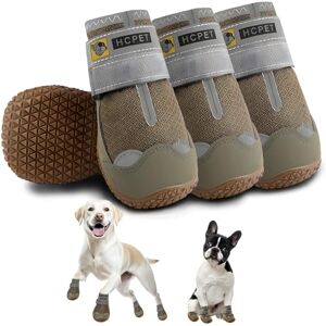 Hcpet Dog Boots Breathable Dog Shoes for Small Medium Large Dogs, Anti-Slip Puppy Booties Paw Protector with Reflective Straps 4Pcs Hcpet Dog Boots Breathable Dog Shoes for Small Medium Large Dogs, Anti-Slip Puppy Booties Paw Protector with Reflective Straps 4Pcs