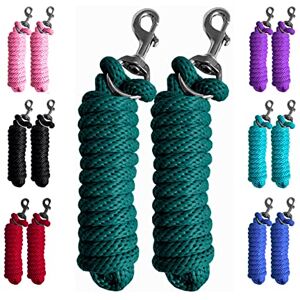 Majestic Ally Pack of 2 Solid Poly Lead Rope for Horses & Livestock – 10 Foot Long and 5/8 inch Thick Replaceable Heavy-Duty Bolt Snap – Handmade – Soft, Broken in Feel (Hunter Green) Majestic Ally Pack of 2 Solid Poly Lead Rope for Horses & Livestock – 10 Foot Long and 5/8 inch Thick Replaceable Heavy-Duty Bolt Snap – Handmade – Soft, Broken in Feel (Hunter Green)