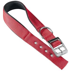 Ferplast Dog Collar Large Size Dog Collar in Padded Nylon Adjustable Metal Buckle, Neck Size 56-64 cm, Red Ferplast Dog Collar Large Size Dog Collar in Padded Nylon Adjustable Metal Buckle, Neck Size 56-64 cm, Red