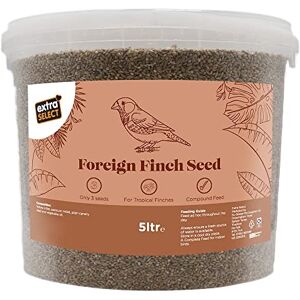 Extra Select Foreign Finch Seed Mix: Three-Seed Mix for Tropical Finches, Compoud Small Bird Food 5 Litre Bucket Extra Select Foreign Finch Seed Mix: Three-Seed Mix for Tropical Finches, Compoud Small Bird Food 5 Litre Bucket