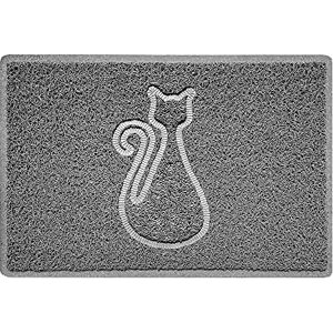 Nicoman CAT Shape Cat Litter Box Mat, Dog Food Feeding Tray Matt, Non-Slip, Easy Clean, Washable(60x40cm,Small),GREY Nicoman CAT Shape Cat Litter Box Mat, Dog Food Feeding Tray Matt, Non-Slip, Easy Clean, Washable(60x40cm,Small),GREY