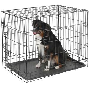 Kerbl Pet Kerbl Straight Front Dog Cage Collapsible 2 Doors, 92 x 63 x 74 cm, Black Kerbl Pet Kerbl Straight Front Dog Cage Collapsible 2 Doors, 92 x 63 x 74 cm, Black