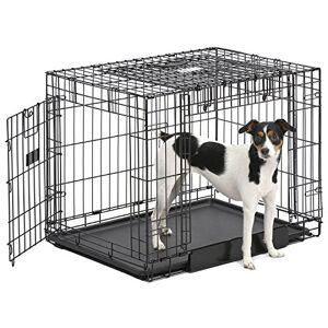MidWest Homes for Pets Medium Ovation Double Door 76 cm Folding Metal Dog Crate, Front and Up & Away Side Doors, Space-Saving Design MidWest Homes for Pets Medium Ovation Double Door 76 cm Folding Metal Dog Crate, Front and Up & Away Side Doors, Space-Saving Design