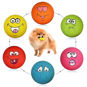 HDSX Smile Face Dog Squeaky Toys Soft Latex Squeak Balls for Puppy Small Pet Dogs 6 Pcs/Set HDSX Smile Face Dog Squeaky Toys Soft Latex Squeak Balls for Puppy Small Pet Dogs 6 Pcs/Set