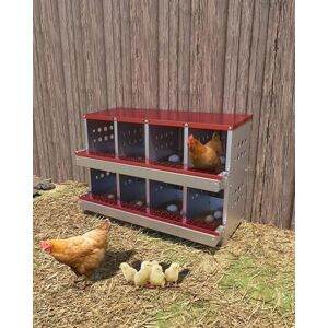GarveeHome 2 Tier Chicken Laying Nest, 8 Compartments Made of Galvanised Steel, Laying Nest for Chickens with Egg Compartment, Chicken Nest Laying Box, Rolling Nest, Stable and Corrosion Resistant, 92 x 42 x 63 GarveeHome 2 Tier Chicken Laying Nest, 8 Compartments Made of Galvanised Steel, Laying Nest for Chickens with Egg Compartment, Chicken Nest Laying Box, Rolling Nest, Stable and Corrosion Resistant, 92 x 42 x 63