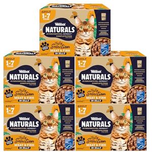 Webbox Naturals Complete Adult Wet Cat Food, 60 x Meat & Fish in Jelly Variety Pack Made with Natural Ingredients and No Nasties (60 x 100g Pouches) Webbox Naturals Complete Adult Wet Cat Food, 60 x Meat & Fish in Jelly Variety Pack Made with Natural Ingredients and No Nasties (60 x 100g Pouches)