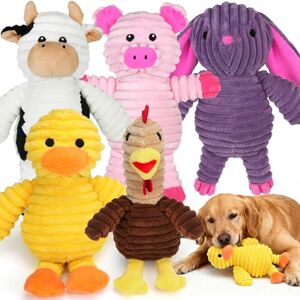 PRiME Plush Animal Dog Toys, 5 Pack, Stuffed Dog Squeaky Toys, Assortment Value Bundle Pet Toy for Small Medium Large Dogs, Puppy Chew Toy, Cute Dog Gift Toys PRiME Plush Animal Dog Toys, 5 Pack, Stuffed Dog Squeaky Toys, Assortment Value Bundle Pet Toy for Small Medium Large Dogs, Puppy Chew Toy, Cute Dog Gift Toys