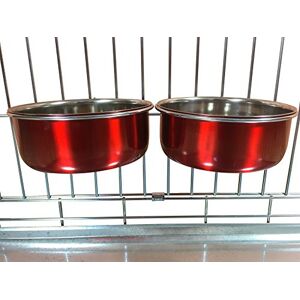 Ellie-Bo Dog Bowls Red - 2pcs, 3 Sizes - Stainless Steel Ellie-Bo Dog Bowls Red - 2pcs, 3 Sizes - Stainless Steel