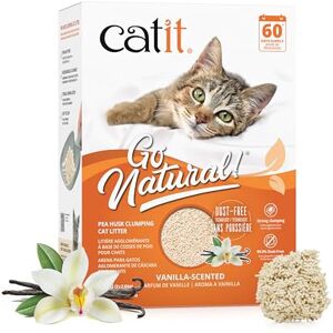 Catit Go Natural Vanilla Scented Pea Husk Clumping Cat Litter, Deodorising, 99.9% Dust-Free, Fast Clumping Cat Litter, Plant-Based Litter for Cats & Kittens, 5.6kg (2 x 2.8kg) Catit Go Natural Vanilla Scented Pea Husk Clumping Cat Litter, Deodorising, 99.9% Dust-Free, Fast Clumping Cat Litter, Plant-Based Litter for Cats & Kittens, 5.6kg (2 x 2.8kg)