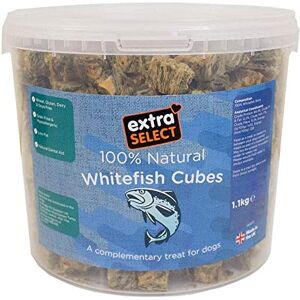 Extra Select Natural Dog Treat Premium Whitefish Cubes Bucket 1.1 kg Extra Select Natural Dog Treat Premium Whitefish Cubes Bucket 1.1 kg