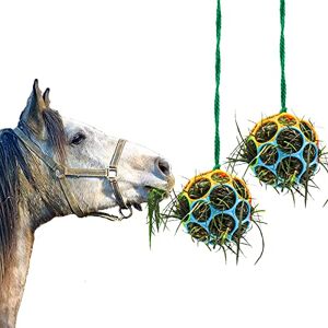 Besimple 2 Pack Horse Treat Ball Hay Feeder Toy, Goat Feeder Ball Hanging Feeding Toy for Horse Goat Sheep Relieve Stress (Colorful) Besimple 2 Pack Horse Treat Ball Hay Feeder Toy, Goat Feeder Ball Hanging Feeding Toy for Horse Goat Sheep Relieve Stress (Colorful)