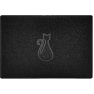 Nicoman CAT Shape Cat Litter Box Mat, Dog Food Feeding Tray Matt, Non-Slip, Easy Clean, Washable(90x60cm,Large),BLACK Nicoman CAT Shape Cat Litter Box Mat, Dog Food Feeding Tray Matt, Non-Slip, Easy Clean, Washable(90x60cm,Large),BLACK