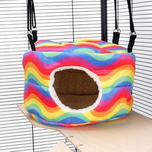 Little Friends HUGE Rodent-Hive Hammock Toy for Rats, Ferrets, Chinchillas – Soft Hanging Cave Bed – 30 x 30 x 25 cm Rainbow Waves Little Friends HUGE Rodent-Hive Hammock Toy for Rats, Ferrets, Chinchillas – Soft Hanging Cave Bed – 30 x 30 x 25 cm Rainbow Waves