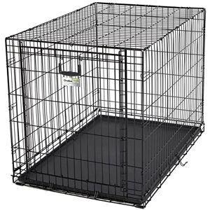 MidWest Homes for Pets Ovation Single Door Medium Folding Metal 106.68cm (42-Inch) Long Dog Crate with Divider Panel, Floor Protecting Feet, Leak-Proof Dog Pan, Large Dog Breed, Black, Model 1942 MidWest Homes for Pets Ovation Single Door Medium Folding Metal 106.68cm (42-Inch) Long Dog Crate with Divider Panel, Floor Protecting Feet, Leak-Proof Dog Pan, Large Dog Breed, Black, Model 1942