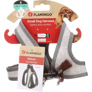 Flamingo Dog Harness Step&Go Nelson Grey S 35cm 40cm Flamingo Dog Harness Step&Go Nelson Grey S 35cm 40cm