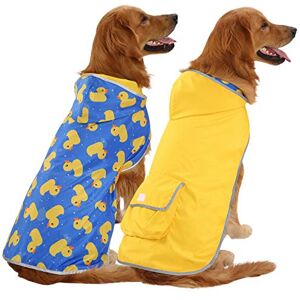 HDE Reversible Dog Raincoat Hooded Slicker Poncho Rain Coat Jacket for Small Medium Large Dogs Ducks Yellow L HDE Reversible Dog Raincoat Hooded Slicker Poncho Rain Coat Jacket for Small Medium Large Dogs Ducks Yellow L