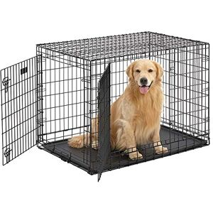 MidWest Homes for Pets Ultima Pro Series 106.68 cm (42-Inch) Long Dog Crate; Extra-Strong Double Door Folding Metal Dog Crate w/Divider Panel, Floor Protecting "Roller Feet" & Leak-Proof Pan; 742UP MidWest Homes for Pets Ultima Pro Series 106.68 cm (42-Inch) Long Dog Crate; Extra-Strong Double Door Folding Metal Dog Crate w/Divider Panel, Floor Protecting "Roller Feet" & Leak-Proof Pan; 742UP