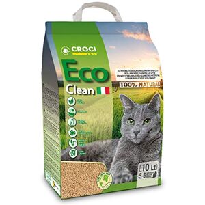 Croci Eco Clean Litter 10 L Clumping Cat Litter, Biodegradable, flushes down the toilet, 100% vegetable, Long lasting Anti-odor Sand Croci Eco Clean Litter 10 L Clumping Cat Litter, Biodegradable, flushes down the toilet, 100% vegetable, Long lasting Anti-odor Sand