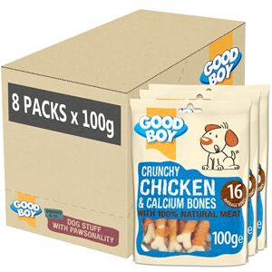 Good Boy Crunchy Chicken and Calcium Bones Dog Treats Made with 100% Natural Chicken Breast Meat 100 g ℮ Low Fat Dog Treats Case of 8 Good Boy Crunchy Chicken and Calcium Bones Dog Treats Made with 100% Natural Chicken Breast Meat 100 g ℮ Low Fat Dog Treats Case of 8